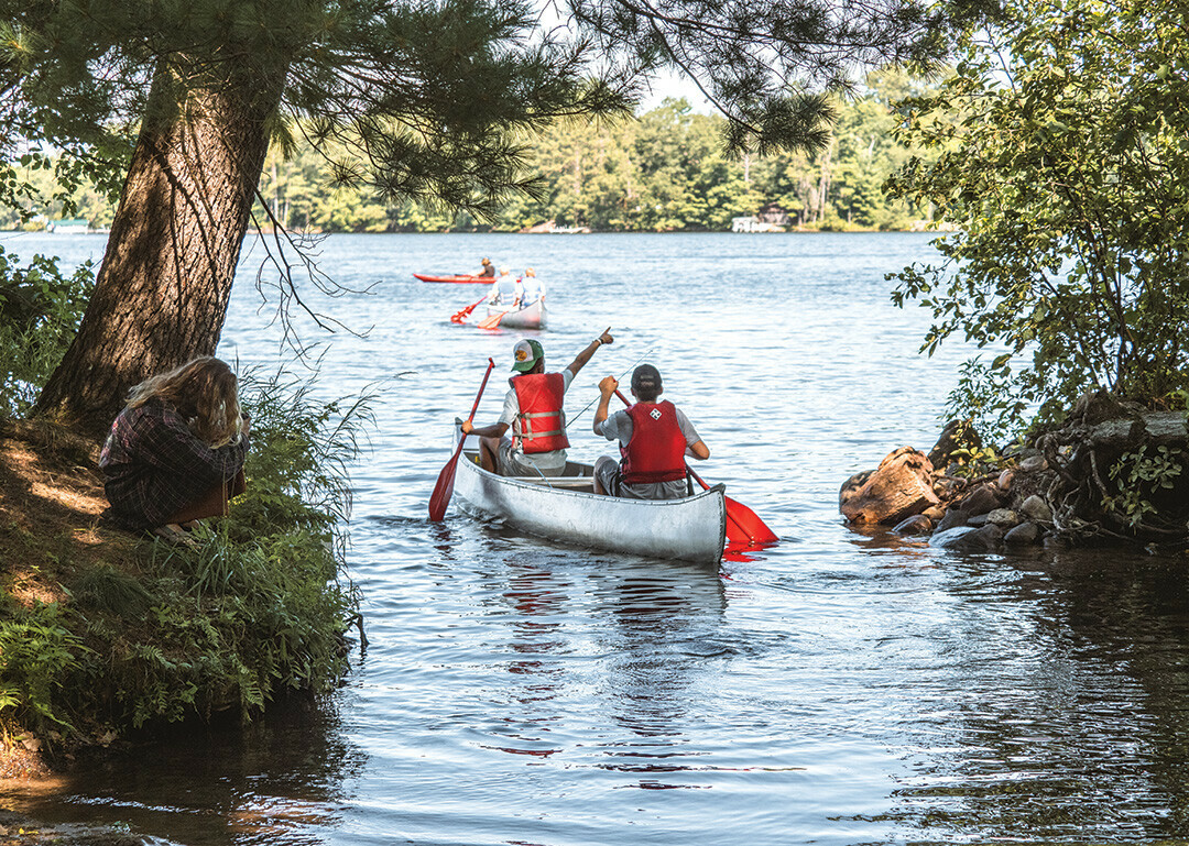 Canoeing on Long Lake, summer 2022.