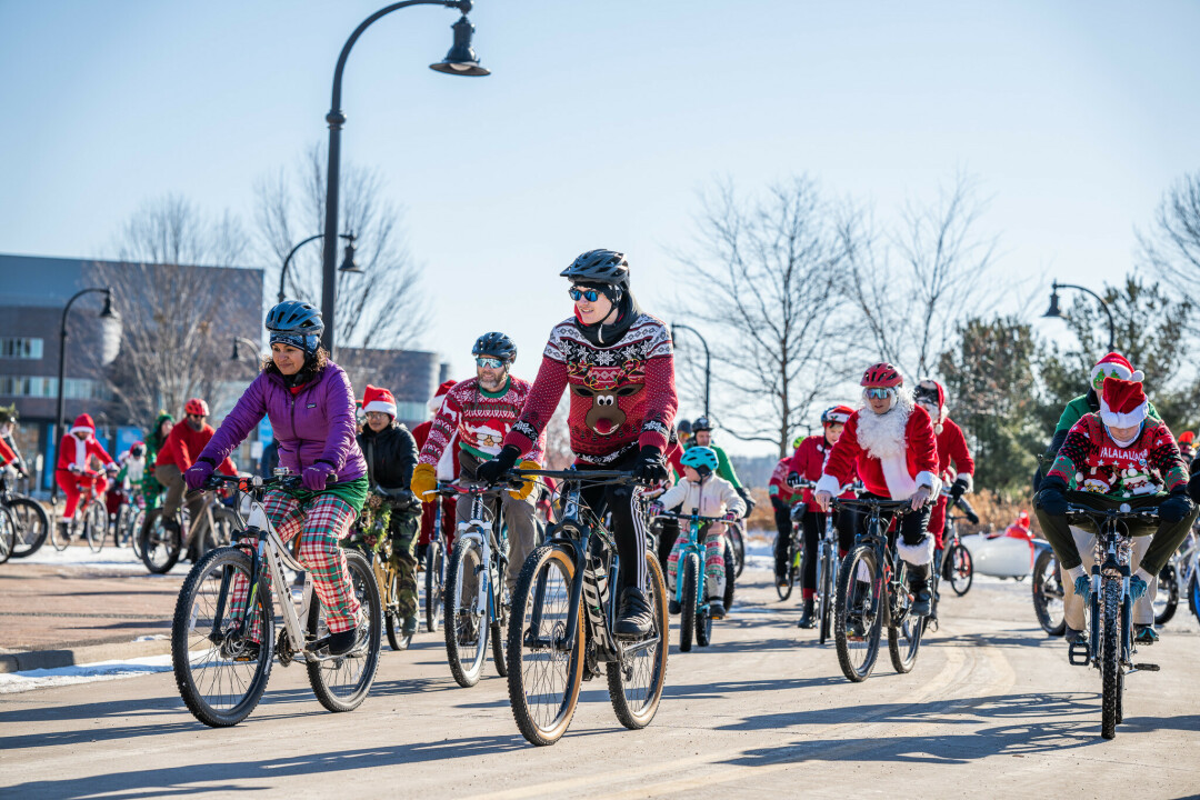 SANTAS ON A ROLL. Dec. 2 marks the second annual Eau Claire Santa Cycle Rampage community bike ride.